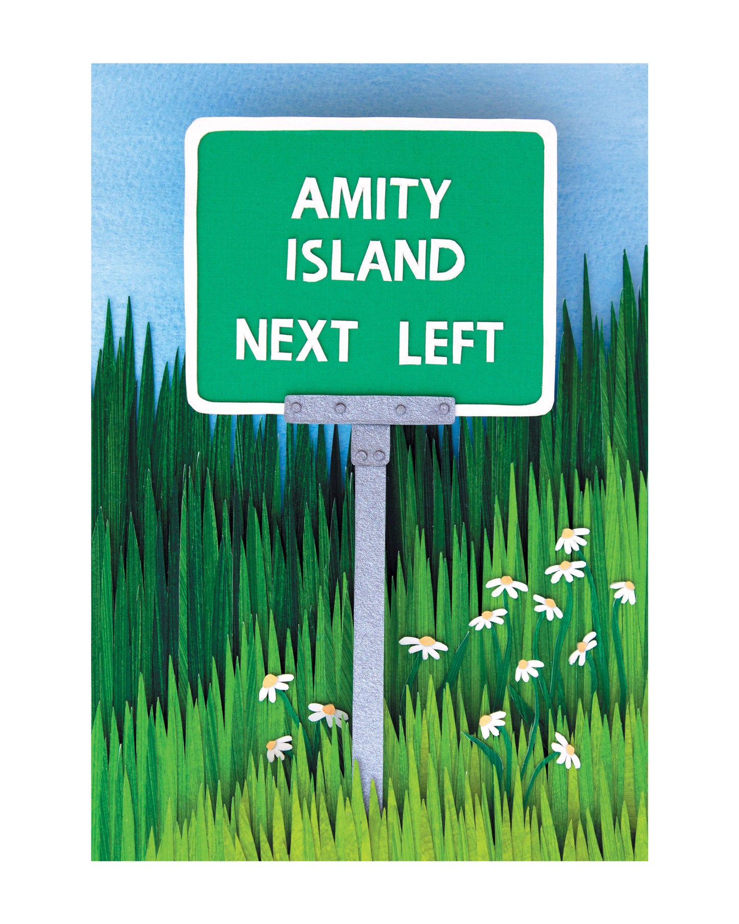 "Amity Island Next Left" Original Framed Illustration