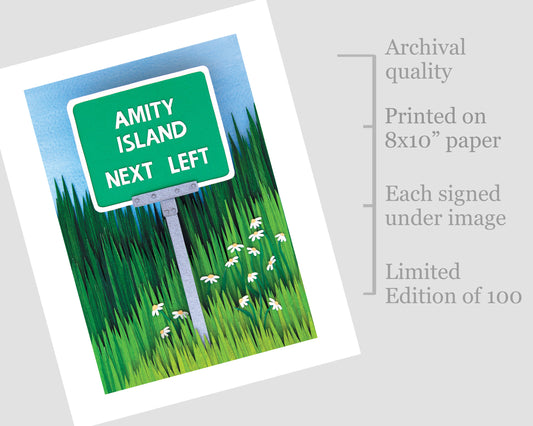 "Amity Island Next Left" Limited Edition Archival Print