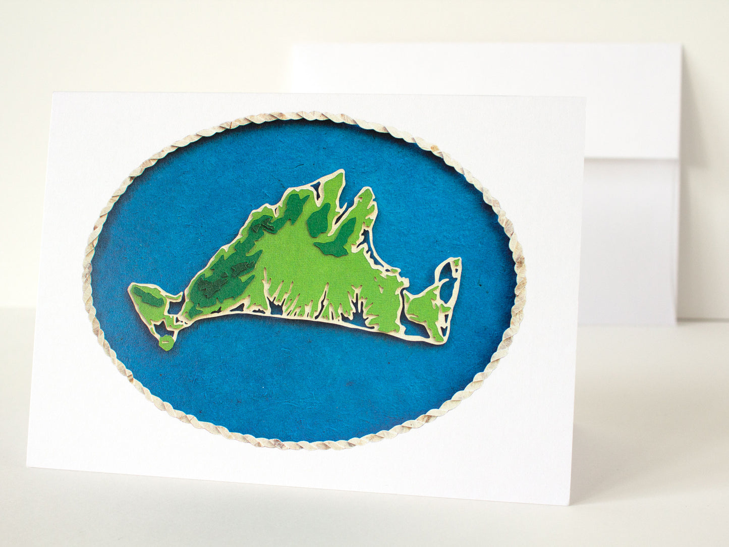 Martha's Vineyard Topography Map Folded Card