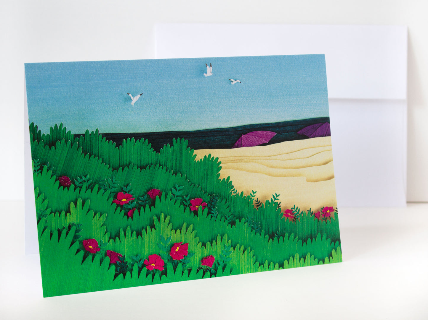 Sunny Beach Roses, Printed Card