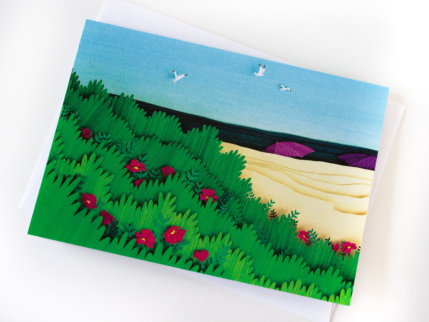 Sunny Beach Roses, Printed Card