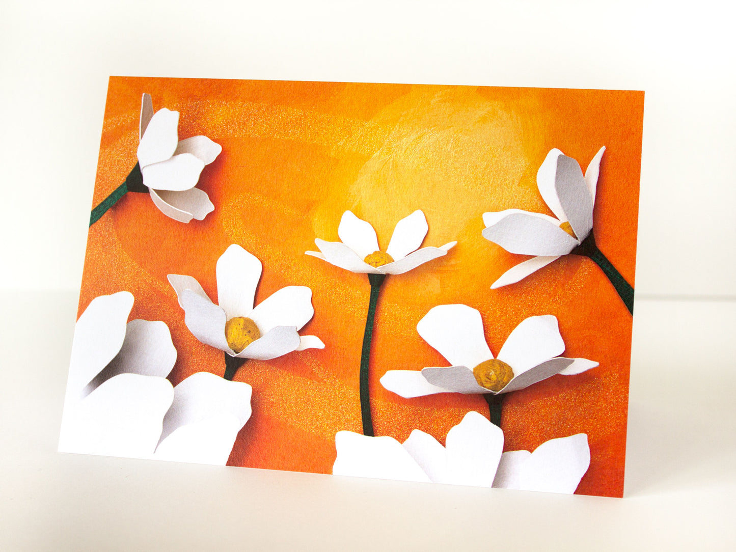 Emerge! Folded Flower Card from Cut Paper Art