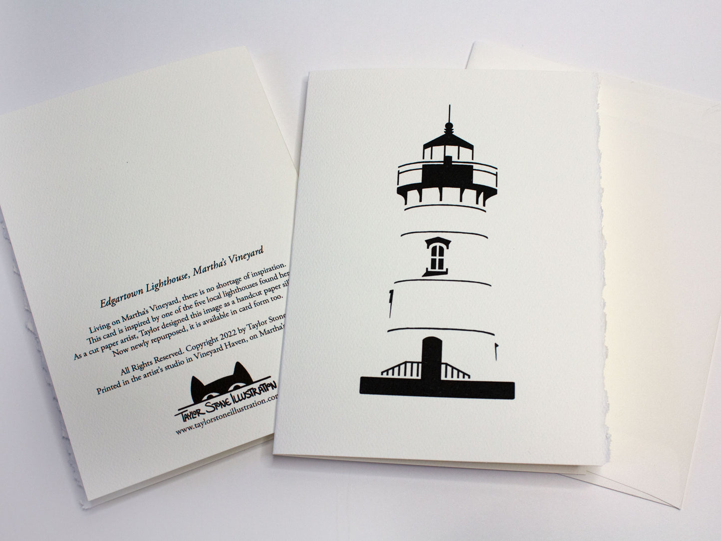 Folded Lighthouse Card: Edgartown Lighthouse, Martha's Vineyard