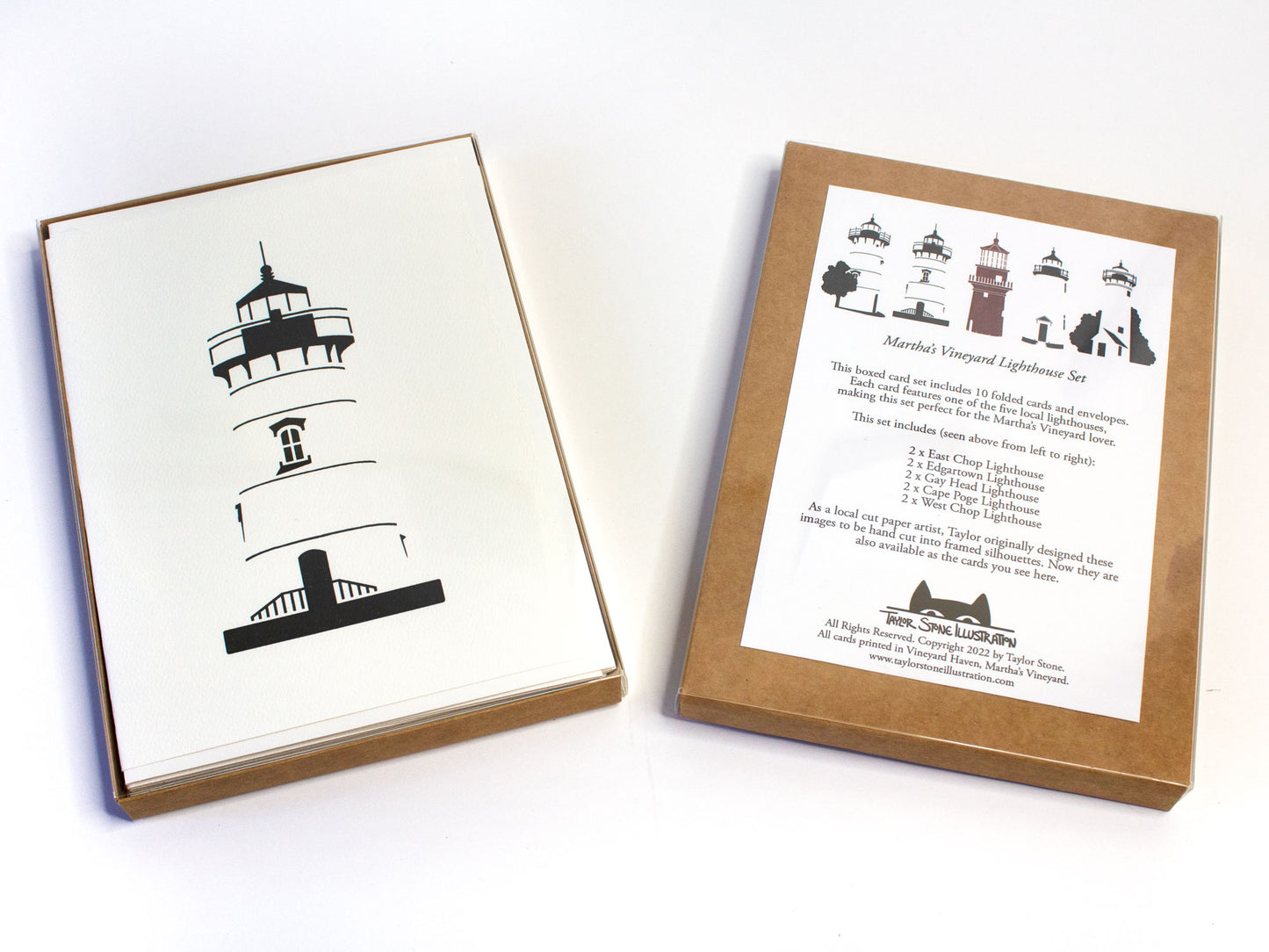 Lighthouse Card Set: All 5 Martha's Vineyard Lighthouses