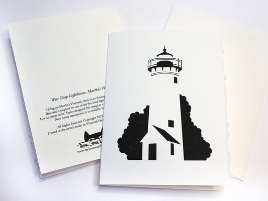 Folded Lighthouse Card: West Chop Lighthouse, Martha's Vineyard
