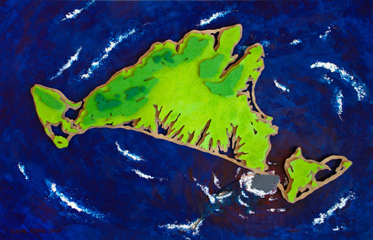 Martha's Vineyard Topography Map...With a Bite Folded Card