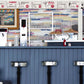 Archival print of cut paper illustration of the inside of the ArtCliff Diner on Martha's Vineyard.