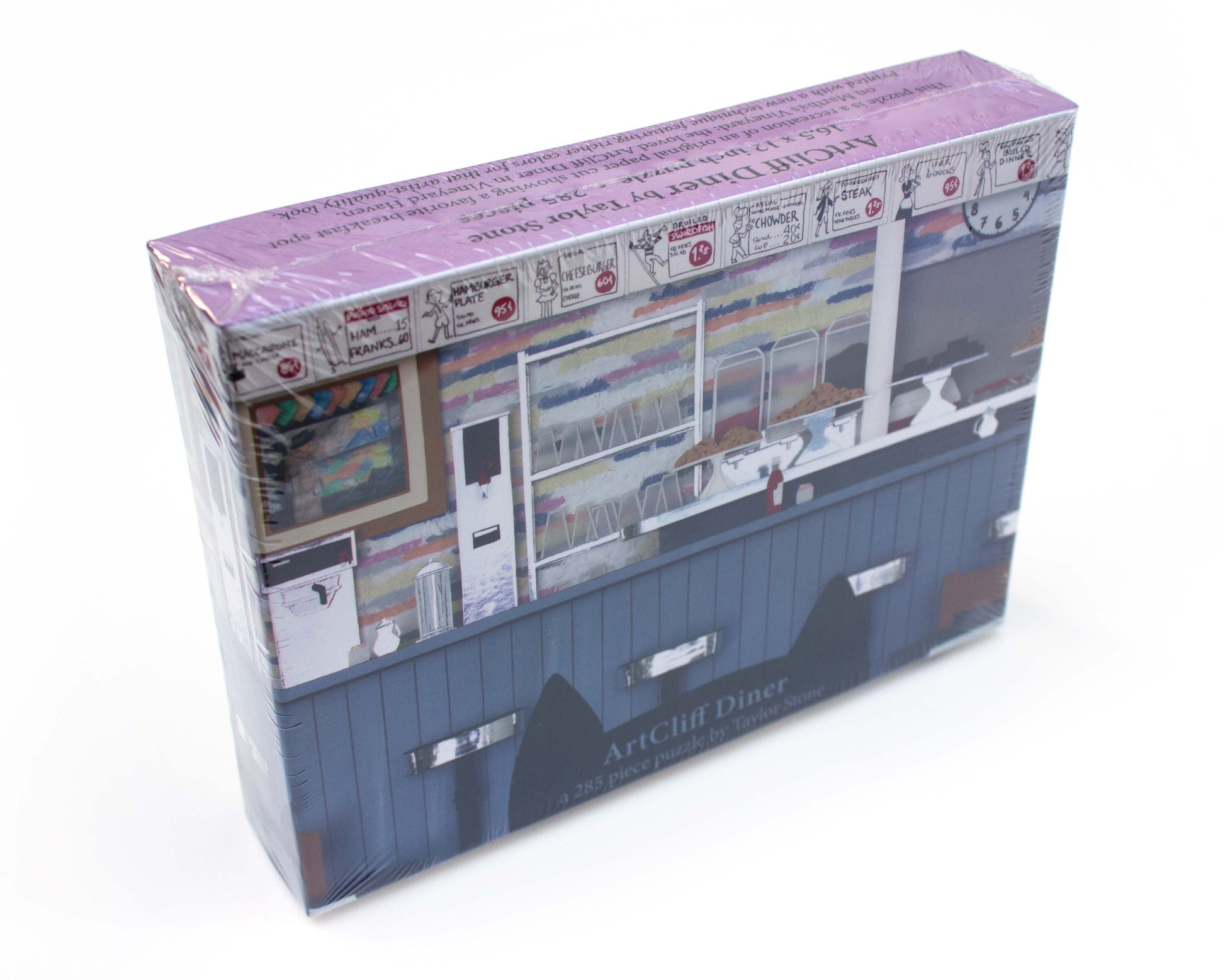 Cute jigsaw puzzle of cut paper illustration of the counter at the ArtCliff Diner in Vineyard Haven, Martha's Vineyard