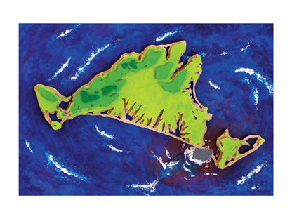 "Martha's Vineyard Map...With a Bite" Limited Edition Archival Print
