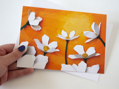 Emerge! Folded Flower Card from Cut Paper Art