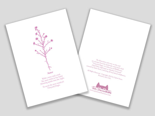 Aster (Daisy) Flower Card with Poem