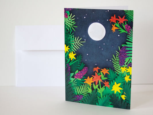 "Moonlight" Printed Cut Paper Folded Card