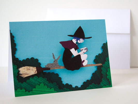 Folded Witch Card "Lost in Thought"