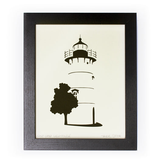 East Chop Lighthouse Hand Cut Original Illustration