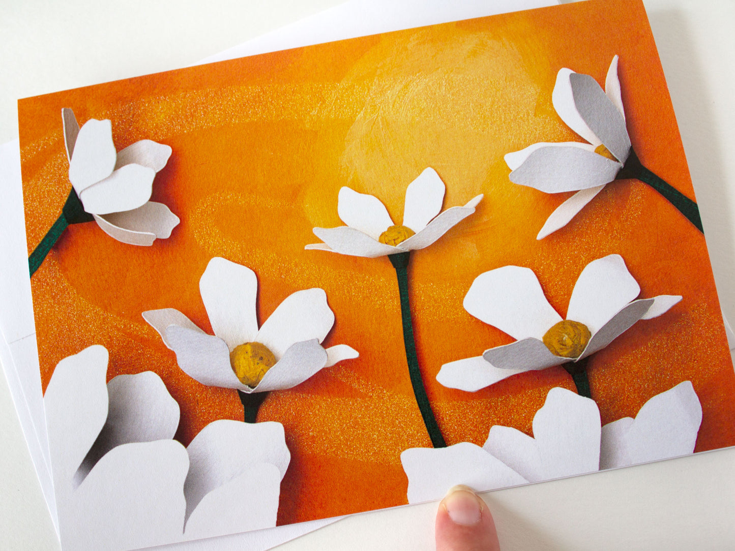 Emerge! Folded Flower Card from Cut Paper Art