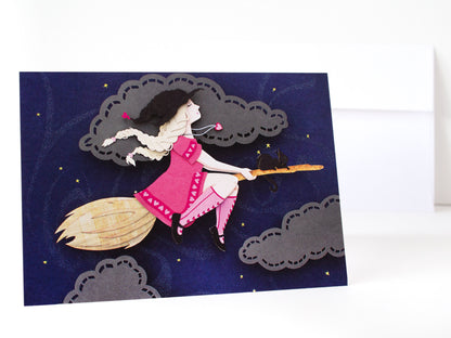 First Flight Witch Folded Card