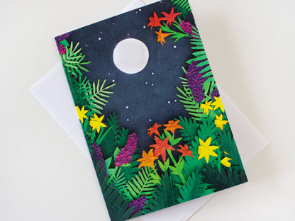 "Moonlight" Printed Cut Paper Folded Card
