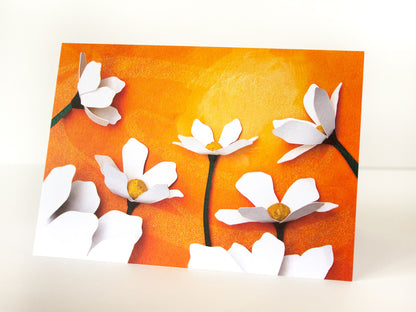 Emerge! Folded Flower Card from Cut Paper Art