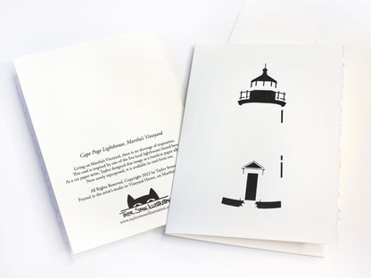 Folded Lighthouse Card: Cape Poge Lighthouse, Martha's Vineyard
