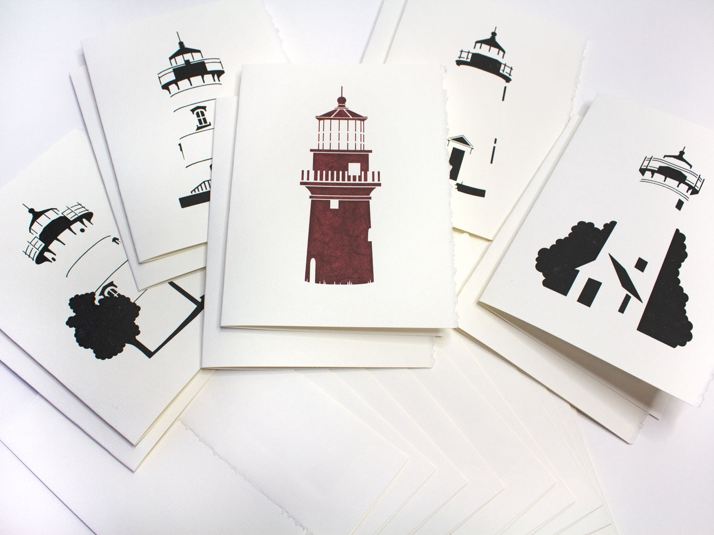 Lighthouse Card Set: All 5 Martha's Vineyard Lighthouses