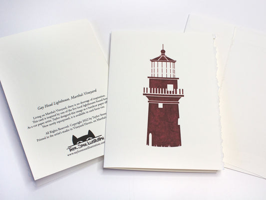 Lighthouse Card: Gay Head (Aquinnah) Lighthouse, Martha's Vineyard
