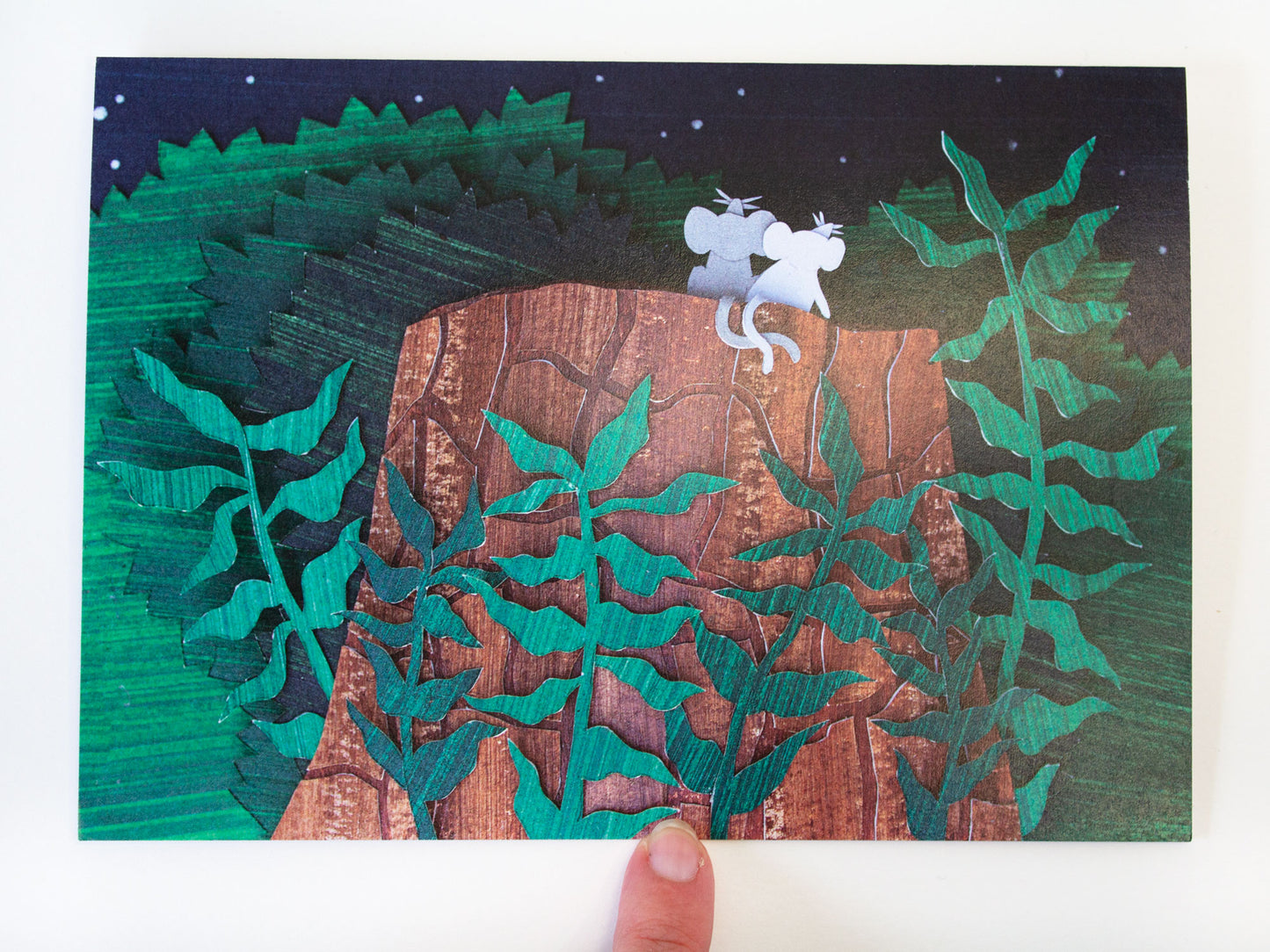"Stargazers" Nighttime Mouse Couple Card
