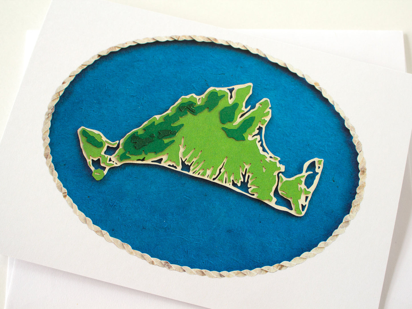 Martha's Vineyard Topography Map Folded Card