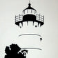 Framed simple black and white cut paper illustration of the East Chop Light House in Oak Buffs, Martha's Vineyard.