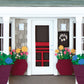 Archival print of cut paper illustration on the ArtCliff Diner on Martha's Vineyard, showing the details of the front entry with flower pots.