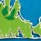 Archival print of topography map of Martha's Vineyard Island.