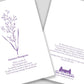 Greeting card with purple cut paper illustration of Autumn Bentgrass, and a short original poem. 