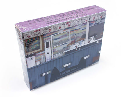 Cute jigsaw puzzle of cut paper illustration of the counter at the ArtCliff Diner in Vineyard Haven, Martha's Vineyard