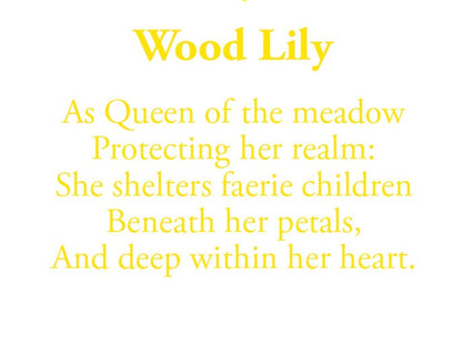 Wood Lily Flower Card with Poem