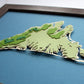 Martha's Vineyard Topography Map Original Cut Paper Illustration